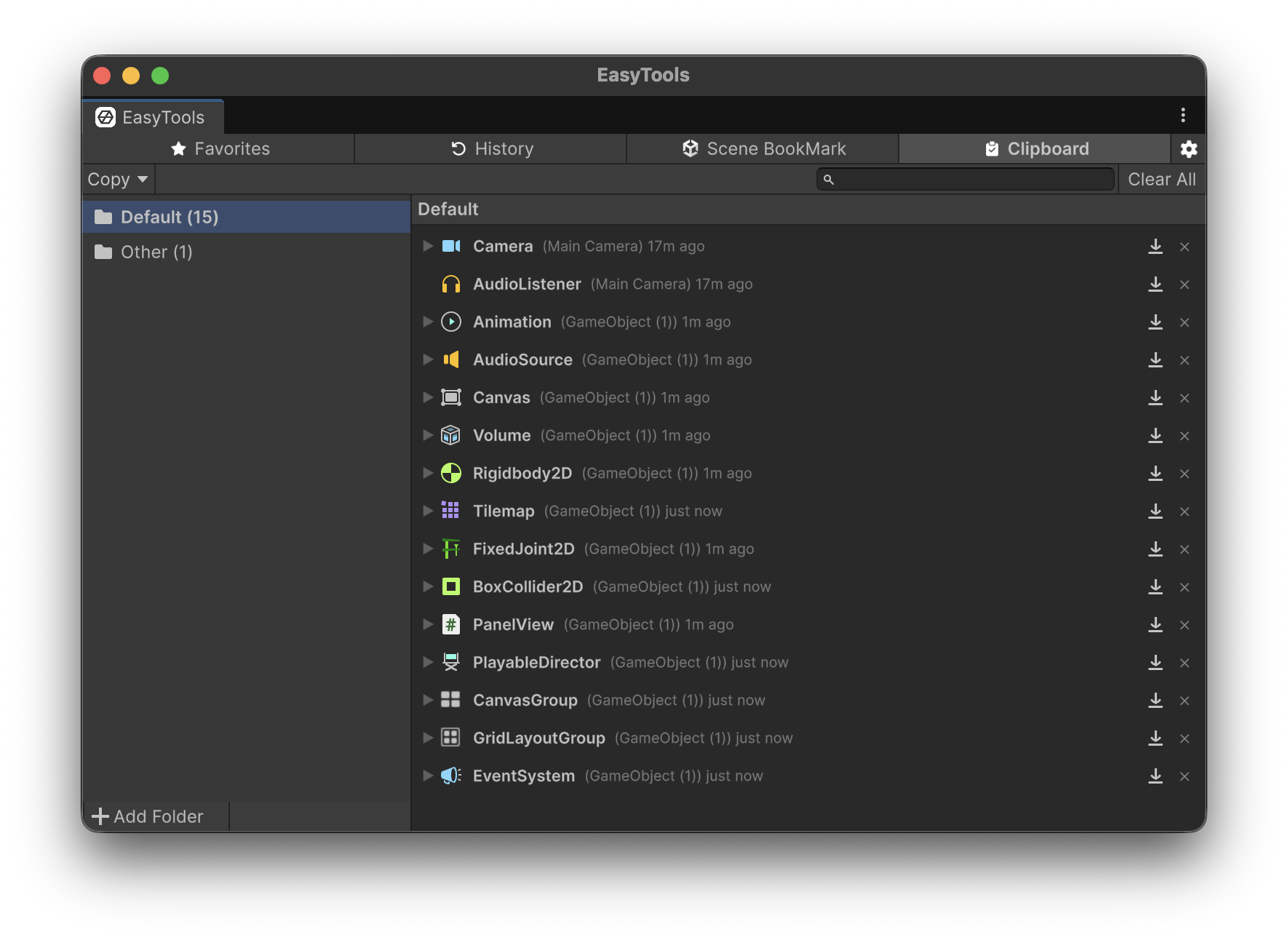 Easy Tools Clipboard — copy, edit, and paste reusable Unity values